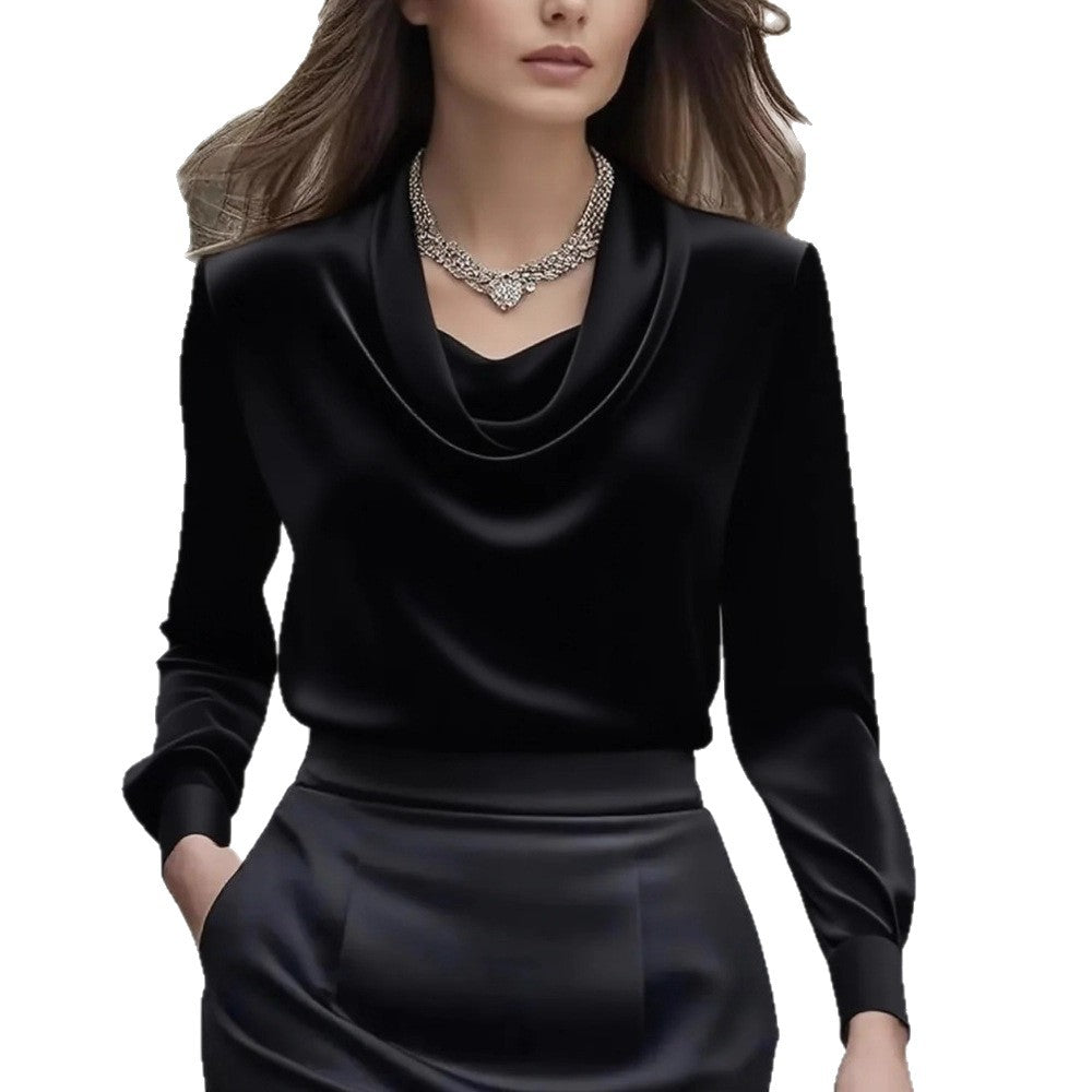 Minimalist Boat-Neck Long-Sleeve Shirt For Women