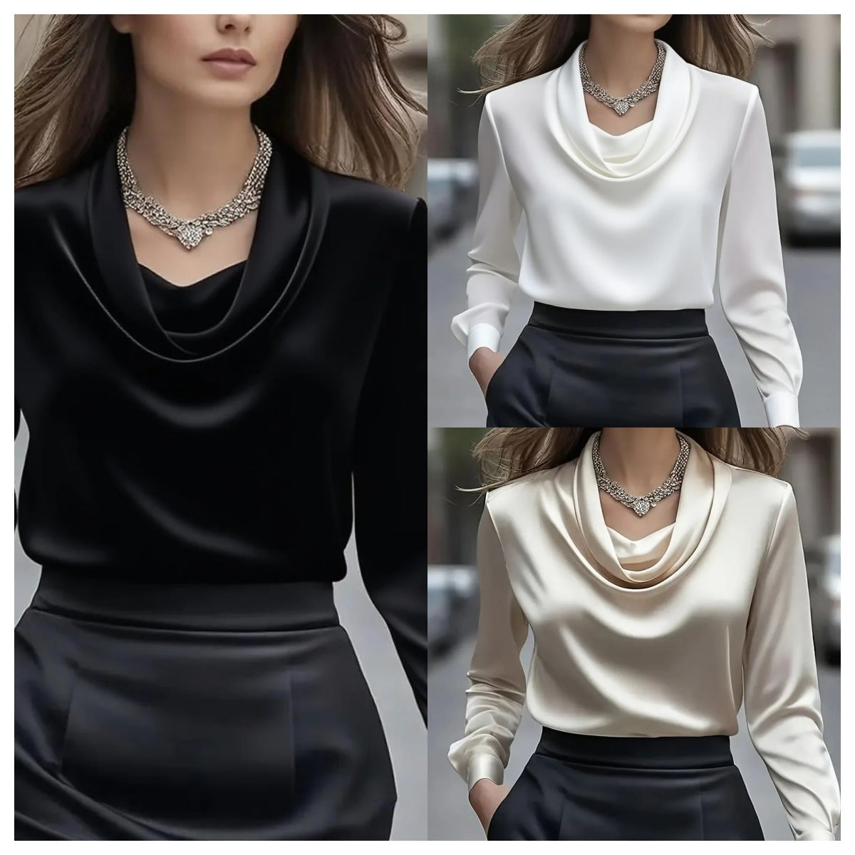 Minimalist Boat-Neck Long-Sleeve Shirt For Women